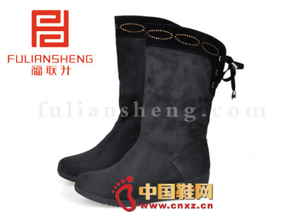 福联升老北京布鞋+2012黑色简约经典款女靴f